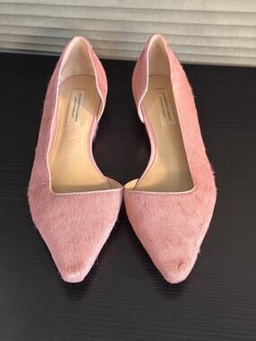 Elizabeth Damrich Antonio Melani Pink haircalf Pointed Toe Flats Size 7M